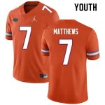 Youth Florida Gators #7 Luke Matthews NCAA Nike Orange Authentic Stitched College Football Jersey AEY5762DG